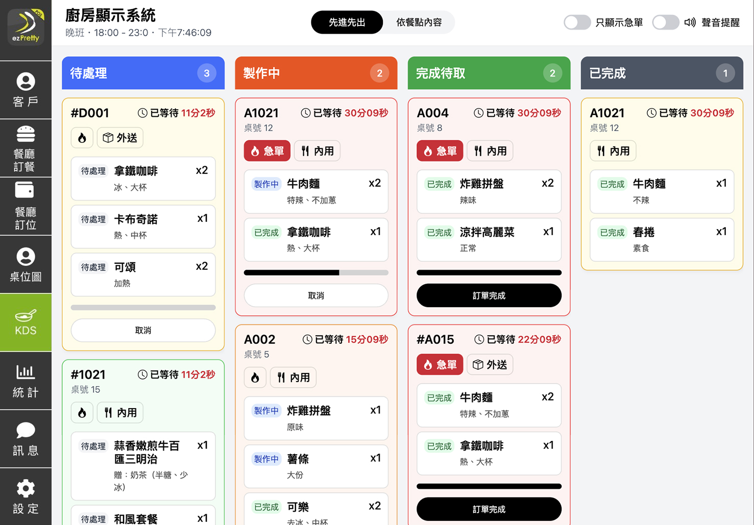 ezPretty KDS廚房顯示